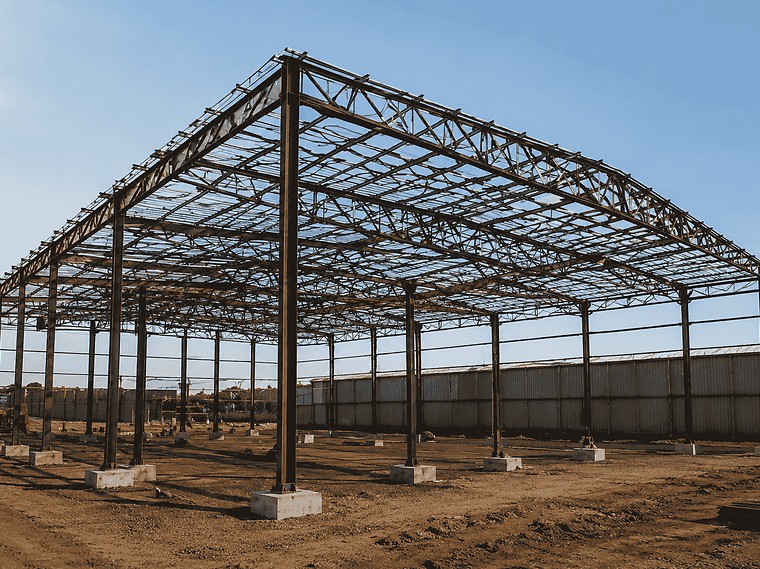 Estrutura metálica em construção